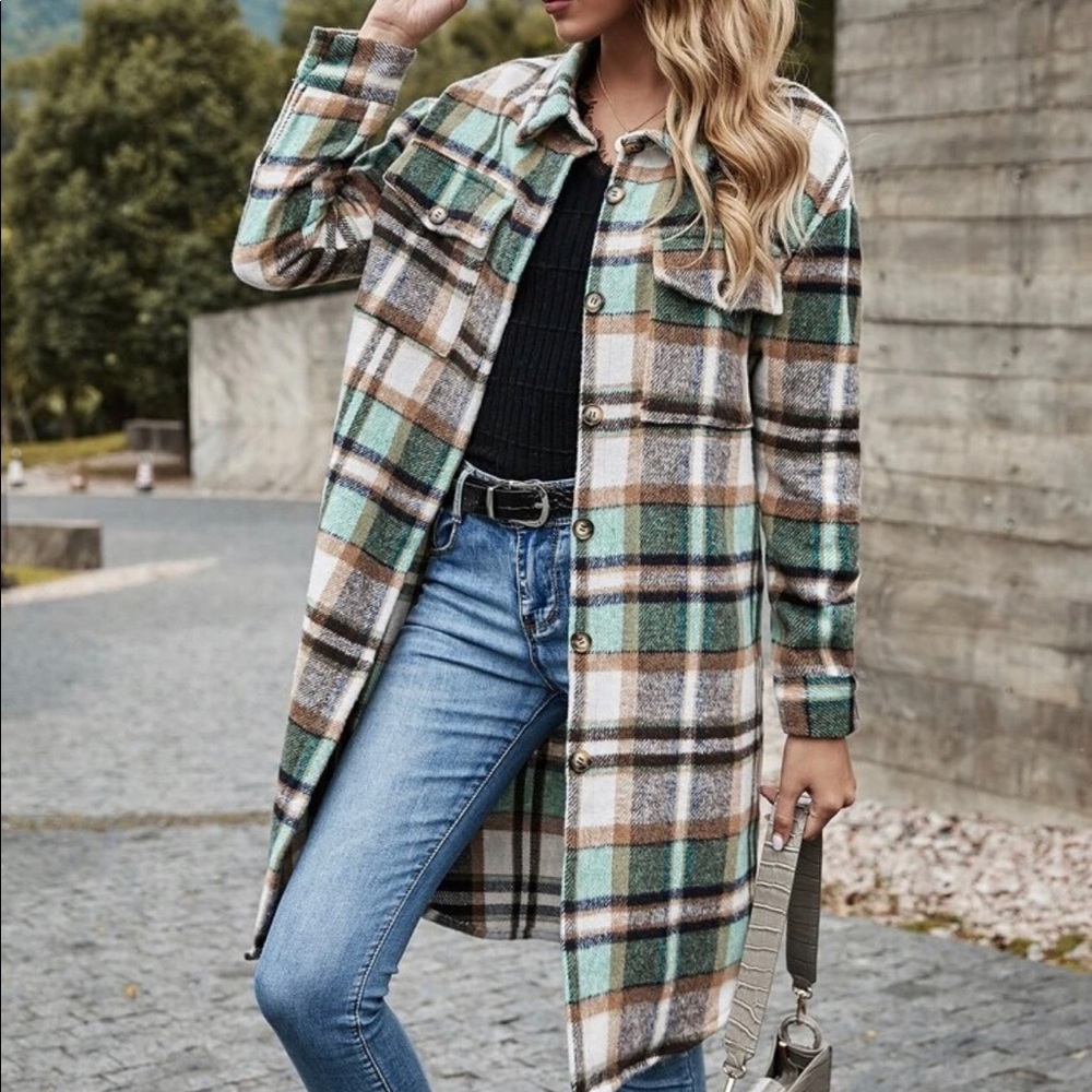 NWT Green Plaid Jacket/Shacket
